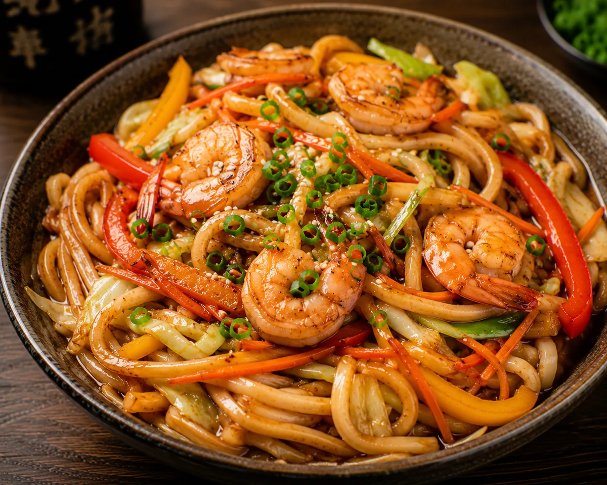 Udon z krewetkami